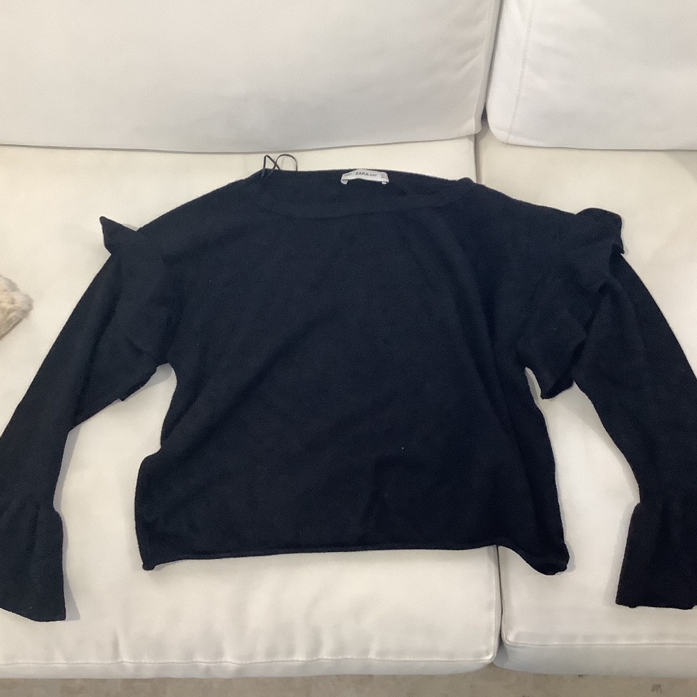 Zara sweater with ruffle sleeves